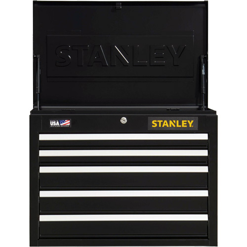 300 Series Tool Chest, 26" W, 5 Drawers, Black Cantin et fils