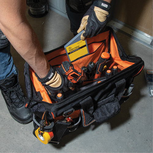 Sac &agrave; outils avec grande ouverture Tradesman Pro, Nylon balistique, 42 pochettes, Noir Cantin et fils