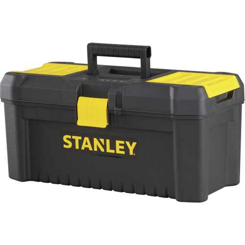 Coffre &agrave; outils avec plateau Essential, 16" la x 8" p x 7-3/10" h, Noir/Jaune Cantin et fils
