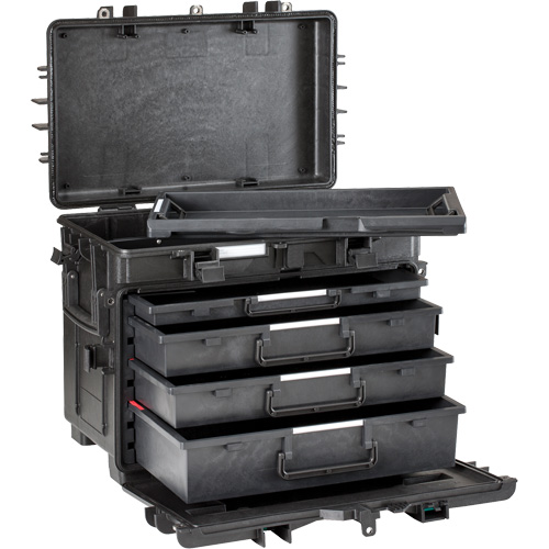 Military Mobile Tool Chest With Drawers, 4 Drawers, 22-4/5" W x 15" D x 18" H, Black Cantin et fils