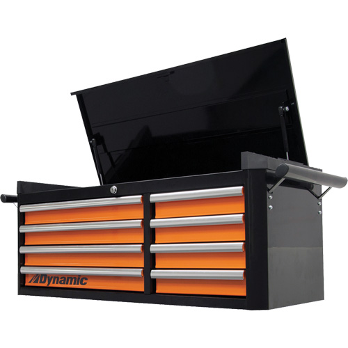 Coffre sup&eacute;rieur, 42" la, 8 tiroirs, Noir/Orange Cantin et fils