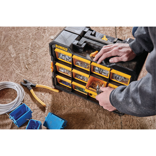 Organisateur Flip-Bin, 3-7/8" la x 17-3/4" p x 13-7/8" h, Noir/Jaune Cantin et fils