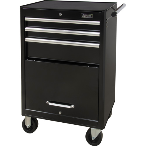 Chariot &agrave; outils industriel, 3 tiroirs, 29-4/5" la x 21-1/5" p x 38-4/5" h, Noir Cantin et fils