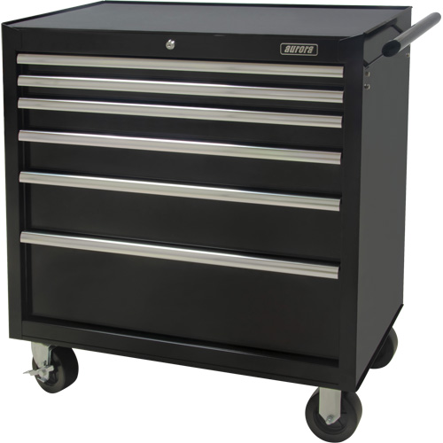 Chariot &agrave; outils industriel, 6 tiroirs, 39" la x 20-4/5" p x 38-1/2" h, Noir Cantin et fils