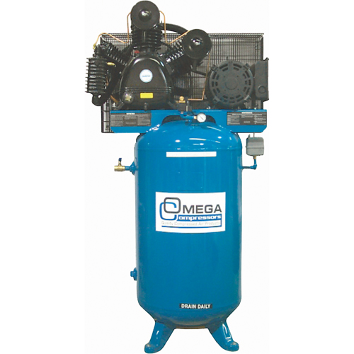 Compresseurs d'air s&eacute;rie industrielle - Compresseurs verticaux - Deux &eacute;tages, 66,6 gal. (80 gal. US) Cantin et fils