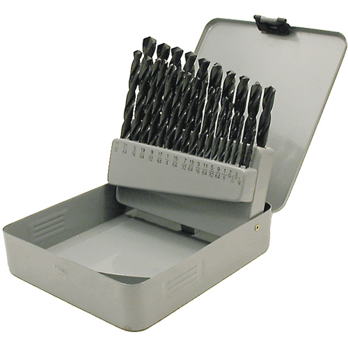 JET-KUT&reg; Black Oxide Drill Bit Set, 29 Pieces, High Speed Steel Cantin et fils