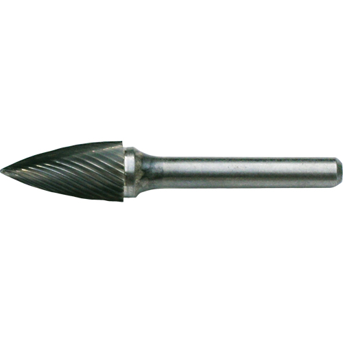 CLEVELAND Solid Carbide Burrs - Tree Shape Pointed End, SG-41, 1/8" Dia., 1/8" Shank, 1/4" Depth of Cut Cantin et fils