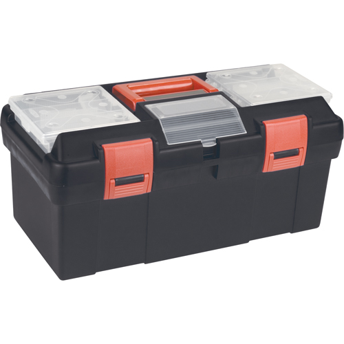 Plastic Tool Box, 17-1/2" W x 9-1/2" D x 8" H, Black Cantin et fils
