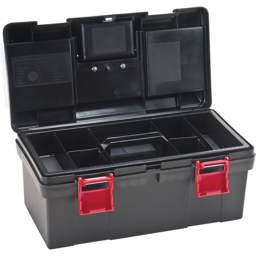 Plastic Tool Box, 17-1/2" W x 9-1/2" D x 8" H, Black Cantin et fils