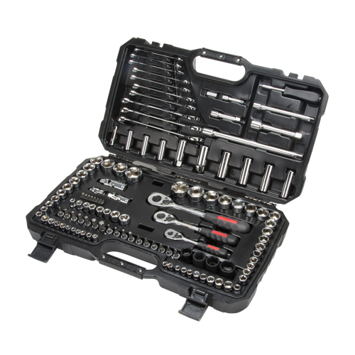 Jeux de douilles et cl&eacute;s SAE/m&eacute;triques 1/4", 3/8" et 1/2", 120 Mcx, Profond Cantin et fils