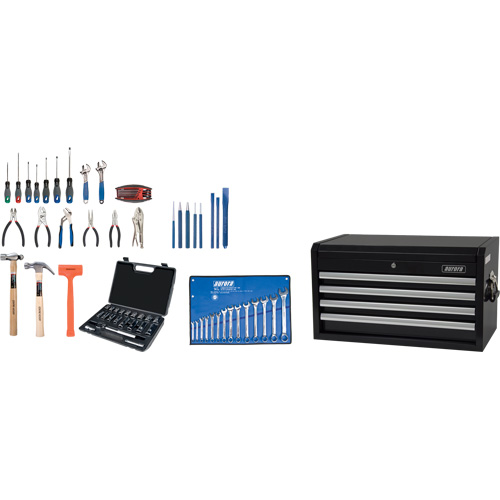 Ensemble d'outils de d&eacute;part avec coffre en acier, 70 morceaux Cantin et fils