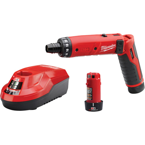 Ensemble tournevis hexagonaux M4, 1/4", 4 V, 44 lb-po couple max., Lithium-ion bloc-pile Cantin et fils