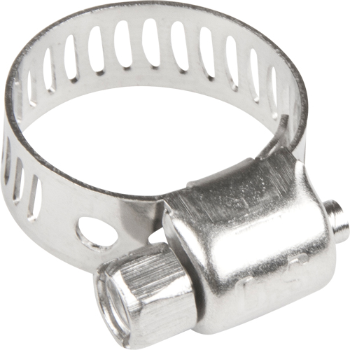 Hose Clamps - Stainless Steel Band & Screw, Min Dia. 1/5", Max Dia. 5/8" Cantin et fils