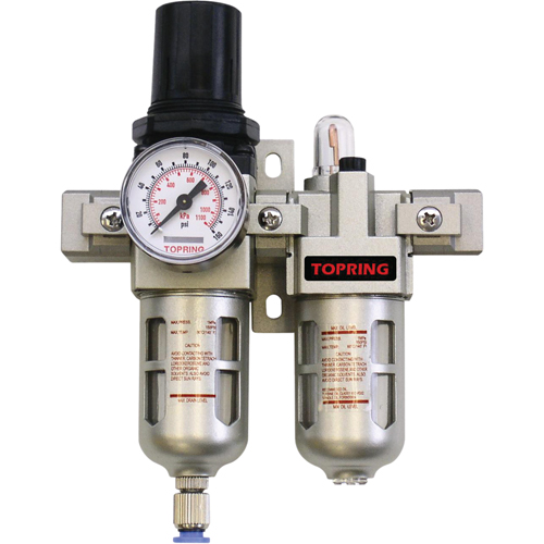 Filtreur/r&eacute;gulateur & lubrificateur compact Airflo (manom&egrave;tre compris), 1/4" NPT Cantin et fils