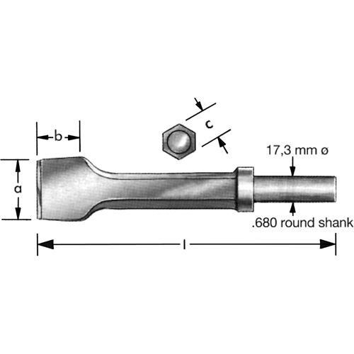 Pneumatic Chisel With  Retaining Collar Cantin et fils
