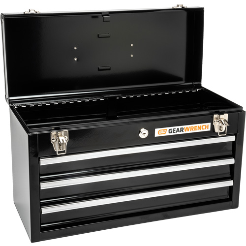 Boîte &agrave; outils portative, 20" la, 3 tiroirs, Noir Cantin et fils