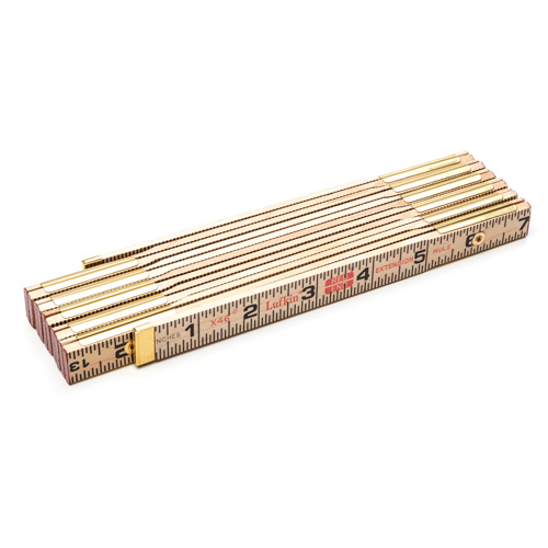 Folding Rule, 6' L, Wood, 1/16" Graduations Cantin et fils