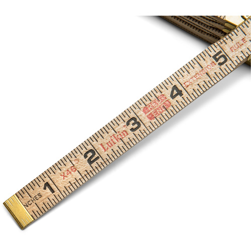 Folding Rule, 6' L, Wood, 1/16" Graduations Cantin et fils