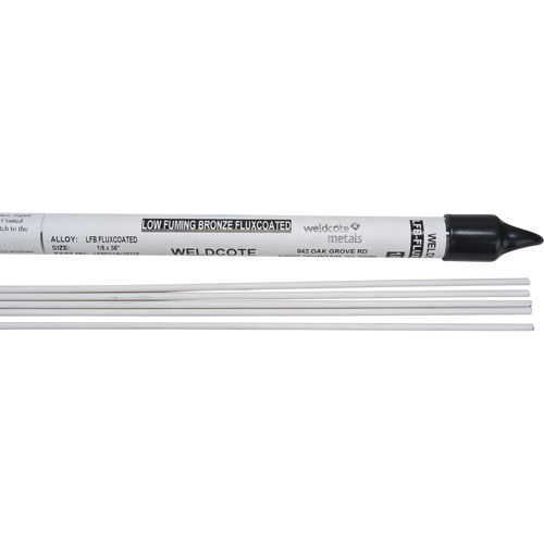 36" Cut Length TIG Rods, 3/32", Low Fuming Bronze-flux coated Cantin et fils