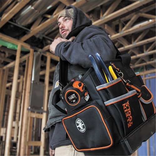Tradesman Pro Tool Tote, Ballistic Nylon, 40 Pockets, Black/Orange Cantin et fils