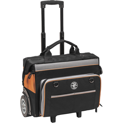 Tradesman Pro Rolling Tool Bag, Ballistic Polyester, 24 Pockets, Black/Orange Cantin et fils