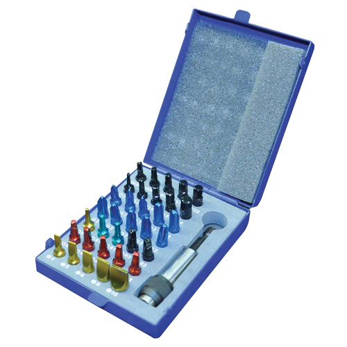 Jeu d'embouts &agrave; ins&eacute;rer de couleur avec boîtier en m&eacute;tal Cantin et fils