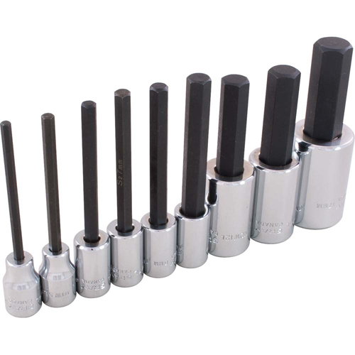 Hex Head Socket Set, Hex, 1/2"/3/8" Drive, 9 Pcs Cantin et fils