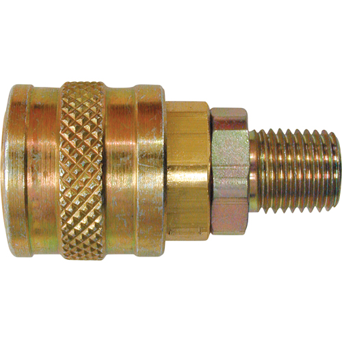 Quick Couplers - 1/4" Industrial, One Way Shut-Off - Automatic Couplers, Brass Cantin et fils