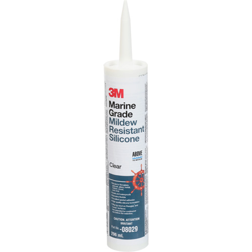 Marine Grade Silicone Sealant, 296 ml, Cartridge, Clear Cantin et fils