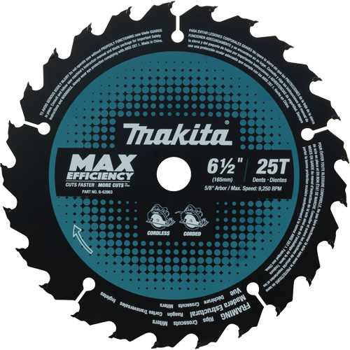 Max-Efficiency Circular Saw Blade, 6-1/2", 25 Teeth, Laminate/Wood Use Cantin et fils