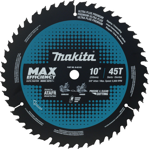 Mitre Saw Blade, 10", 45 Teeth, Wood Use Cantin et fils