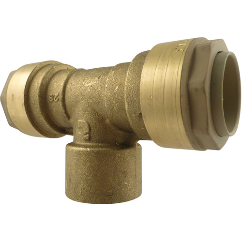 Quickline Air Piping Tee Connect, Brass, 1/2" Cantin et fils