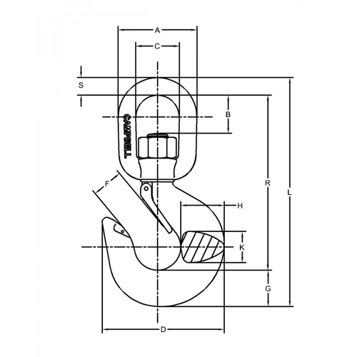 Latched Swivel Hoist Hook Cantin et fils