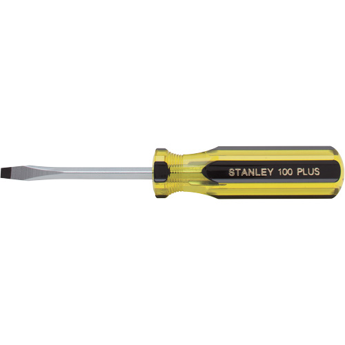 100 PLUS&reg; Standard Slotted Tip Screwdriver, 3/16" Tip, Round, Plastic Handle Cantin et fils