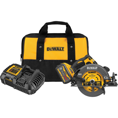 Ensemble de scie circulaire sans balai Flexvolt Max avec frein &eacute;lectrique, 7-1/4", 60 V Cantin et fils
