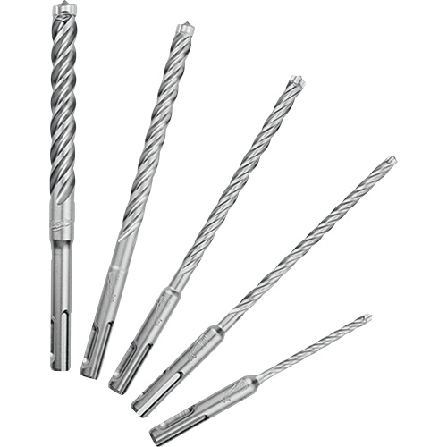 Trousse de forets &agrave; 4 cannelures pour perceuse &agrave; percussion MX4, 5 morceaux, Carbure Cantin et fils