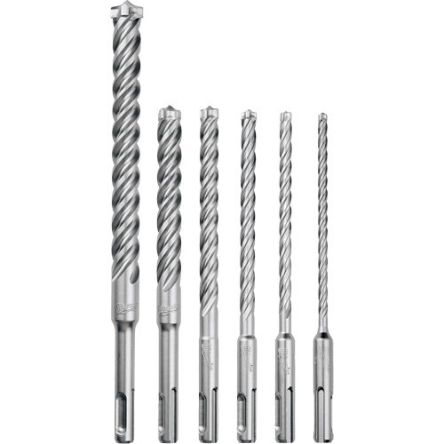 MX4 4-Cutter Rotary Hammer Drill Bit Kit, 6 Pieces, Carbide Cantin et fils