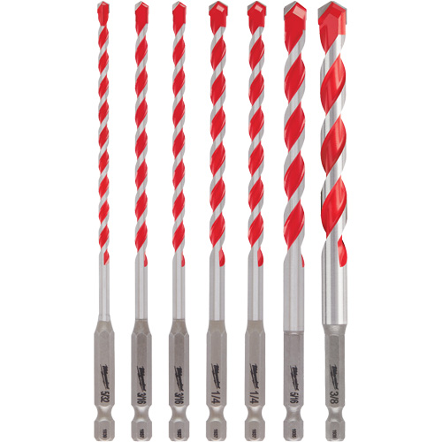 Shockwave Hammer Drill Bit Kit, 7 Pieces, Carbide Cantin et fils