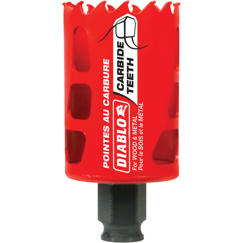Wood & Metal Hole Saw, 1-3/4", 2-3/8" Depth of Cut, Carbide Cantin et fils