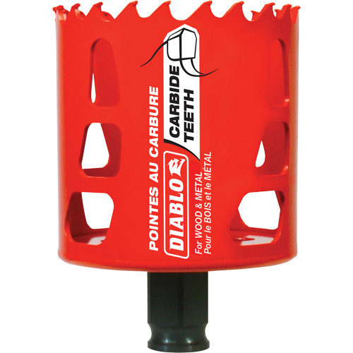 Wood & Metal Hole Saw, 2-1/2", 2-3/8" Depth of Cut, Carbide Cantin et fils