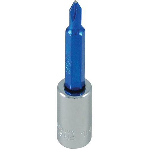 Douille tournevis &agrave; embout bleu, Phillips, #1, Prise 1/4" Cantin et fils