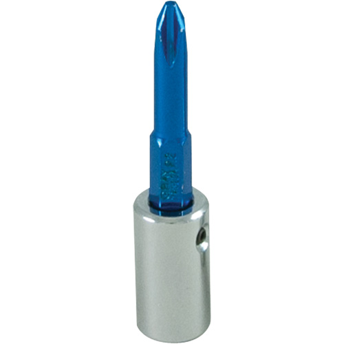 Douille tournevis &agrave; embout bleu, Phillips, #2, Prise 1/4" Cantin et fils