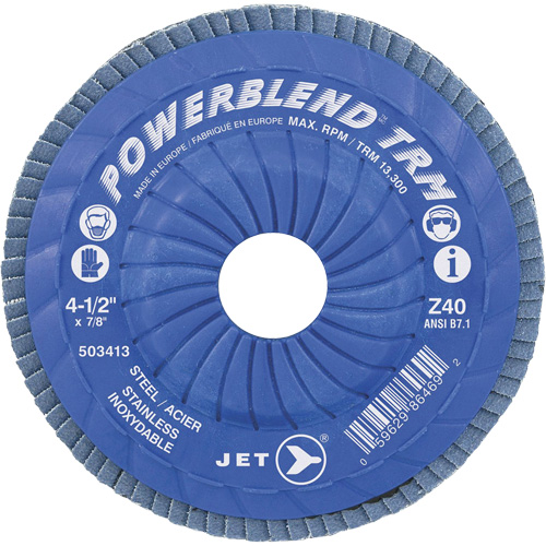 Disque &agrave; feuillets PowerBlend ajustable, 5" x 7/8", Type 29, Grain Z40, Alumine de zirconium Cantin et fils