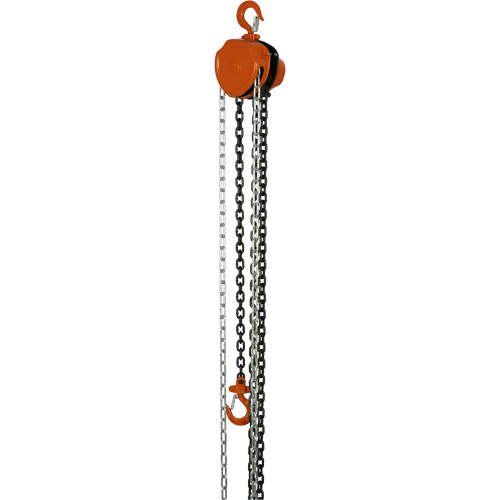 Palans &agrave; chaîne s&eacute;rie VHC, Lev&eacute;e 10', Cabacit&eacute; 1100 lb (0,5 tonne), Chaîne en Acier alli&eacute; Cantin et fils