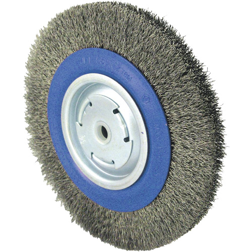Crimped Wire Wheel Brushes, 8" Dia., 0.014" Fill, 1/2" - 5/8" - 2 Arbor Cantin et fils