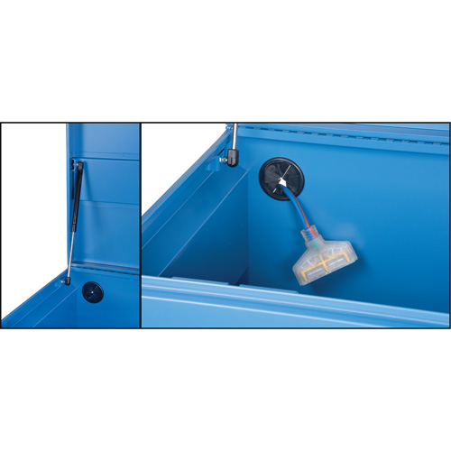 Coffre &agrave; outils de chantier, 60" x 24" x 27-1/2", Acier, Bleu Cantin et fils