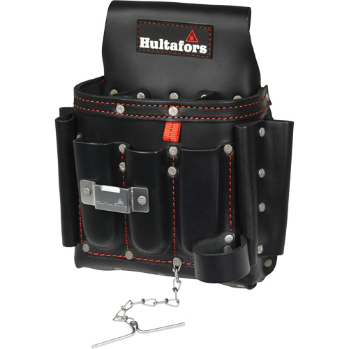 Electrician's Tool Pouch, Leather, 8 Pockets, Black Cantin et fils