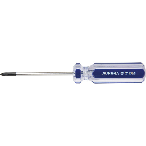 Blue Transparent Striped Philips Screwdriver, #0, Plastic Handle Cantin et fils