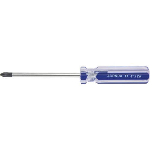 Blue Transparent Striped Philips Screwdriver, #2, Plastic Handle Cantin et fils
