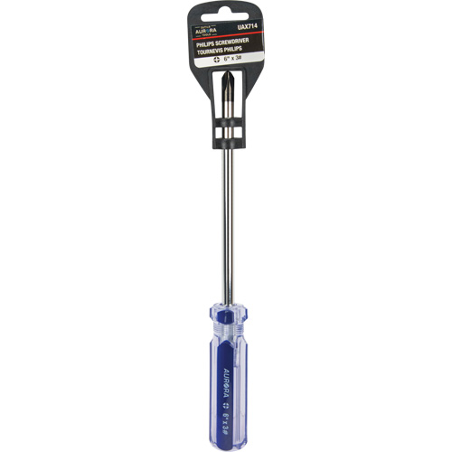 Blue Transparent Striped Philips Screwdriver, #3, Plastic Handle Cantin et fils
